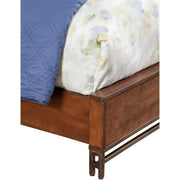 Geometric Panel Wood Bed Frame