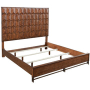 Geometric Panel Wood Bed Frame