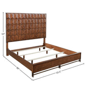 Geometric Panel Wood Bed Frame