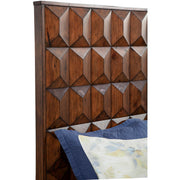 Geometric Panel Wood Bed Frame
