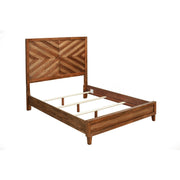 Chevron Wood-Grain Panel Bed