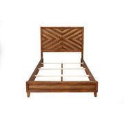 Chevron Wood-Grain Panel Bed