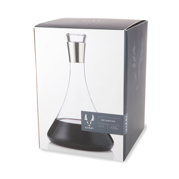 Clear Irving decanter, tapered bottle with wide base