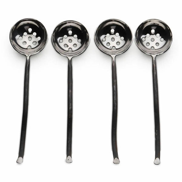 Twig-Handle Stainless Steel Olive Spoons, Set of 4