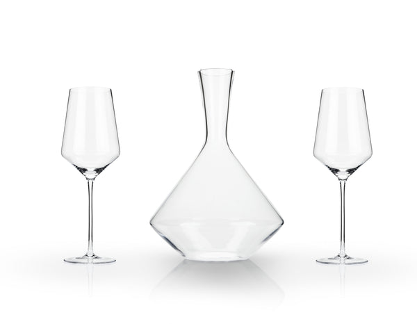 Angled Crystal Bordeaux Decanter Set