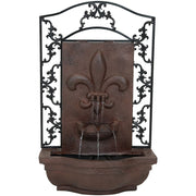Fleur-de-Lis Scrollwork Outdoor Wall Fountain