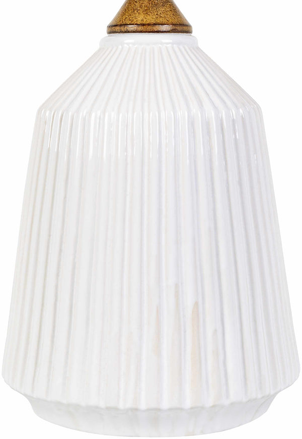 Fluted Ceramic Table Lamp — scale reference and proportion detail