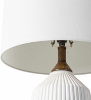 Fluted Ceramic Table Lamp — back and side profile detail