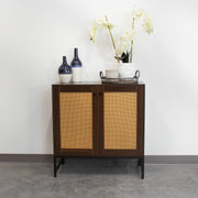 Rattan Door Two-Door Storage Cabinet