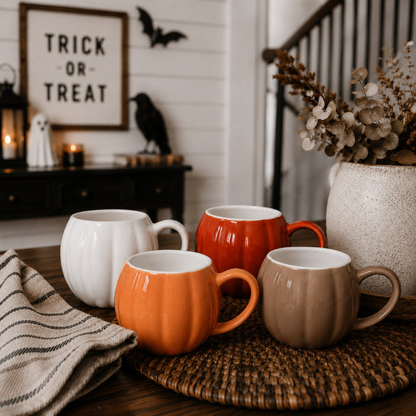 Pumpkin-Shaped Ceramic Coffee Mug