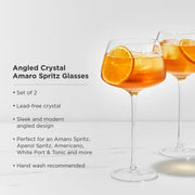 Angled Crystal Spritz Cocktail Glasses