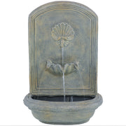 Polystone Shell-Spout Outdoor Wall Fountain