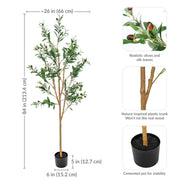 Faux Olive Tree with Stone-Finish Planter