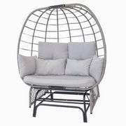 Polyrattan Double Egg Glider Chair
