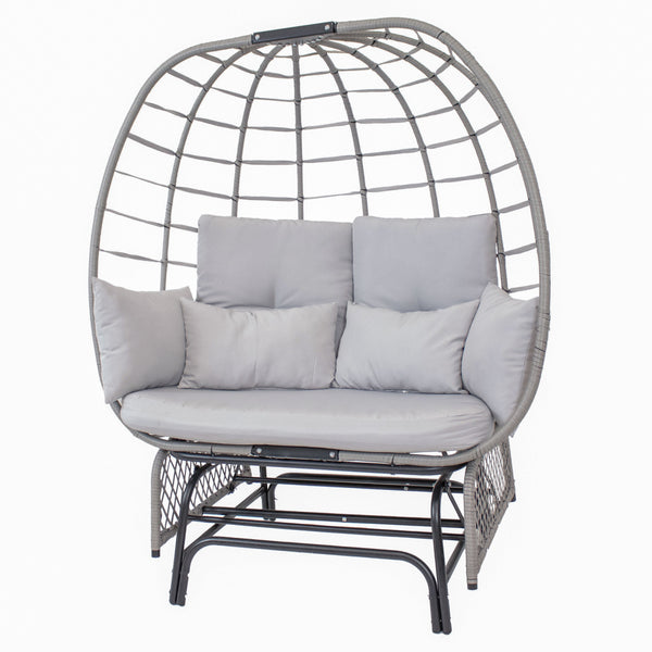 Polyrattan Double Egg Glider Chair
