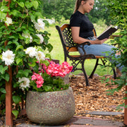 Lava-Glaze Ceramic Round Planter