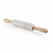 White Marble Rolling Pin with Wood Handles