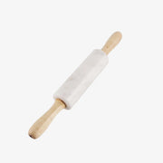 White Marble Rolling Pin with Wood Handles