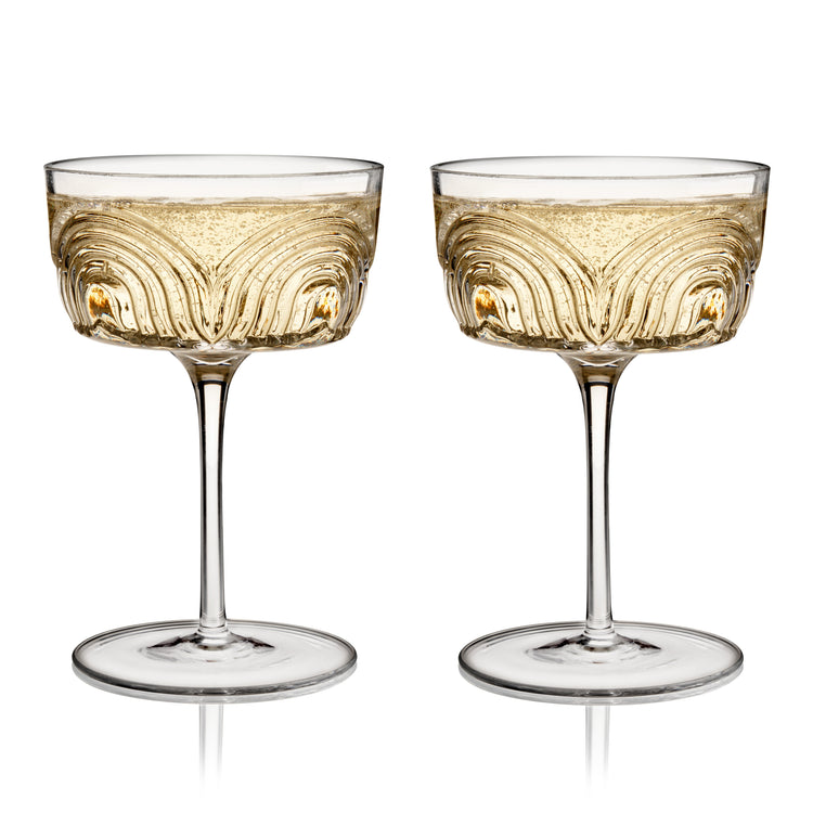 Art Deco Crystal Coupe Set