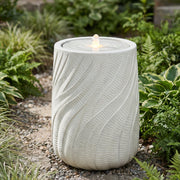 Spiral-Textured Polystone Outdoor Fountain