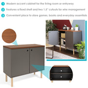 Mid-Century Two-Door Accent Cabinet
