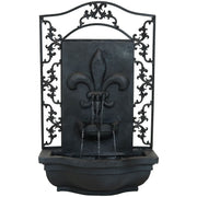 Fleur-de-Lis Scrollwork Outdoor Wall Fountain
