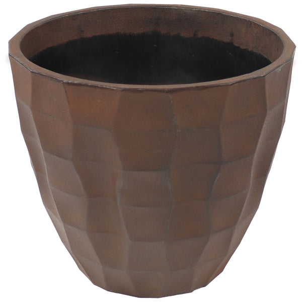 Faceted Resin Round Outdoor Planter