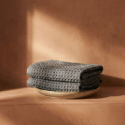Waffle-Weave Cotton Bath Towel Set