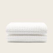 Waffle-Weave Cotton Bath Towel Set