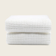 Waffle-Weave Cotton Bath Towel Set