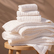 Waffle-Weave Cotton Bath Towel Set