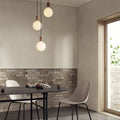 Walnut Triple Cluster Pendant with Sphere IV Bulbs