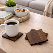 Hand-Finished Walnut-Grain Wood Coasters