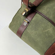 Waxed Canvas Leather-Trim Messenger Bag