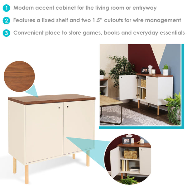 Mid-Century Two-Door Accent Cabinet