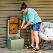 Patina Steel Oak Outdoor Fountain