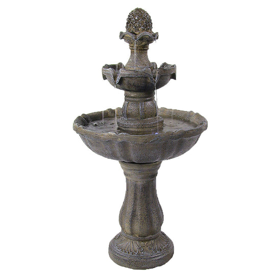 Solar Two-Tier Pineapple Garden Fountain