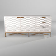 Honeycomb Textured Wood TV Console