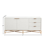 Honeycomb Textured Wood TV Console