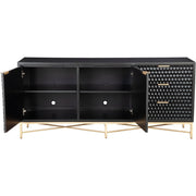 Honeycomb Textured Wood TV Console