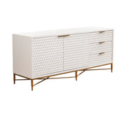 Honeycomb Textured Wood TV Console