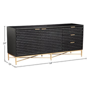 Honeycomb Textured Wood TV Console