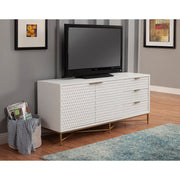 Honeycomb Textured Wood TV Console
