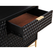 Honeycomb Textured Wood TV Console