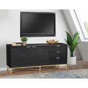 Honeycomb Textured Wood TV Console