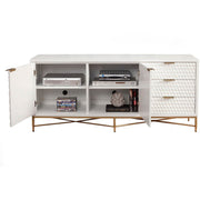 Honeycomb Textured Wood TV Console