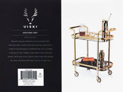 Gold-Finish Mirrored Two-Tier Bar Cart