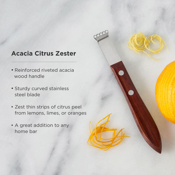 Acacia Handle Stainless Steel Citrus Zester