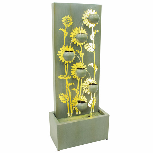 Galvanized Steel Sunflower Panel Fountain