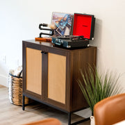 Rattan Door Two-Door Storage Cabinet